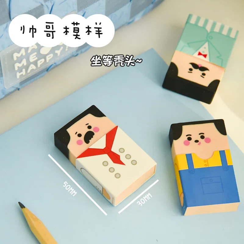Creative Pencil Eraser Baldness Old Man Eraser Student Stationery School Office Supplies for Kids pencil eraser