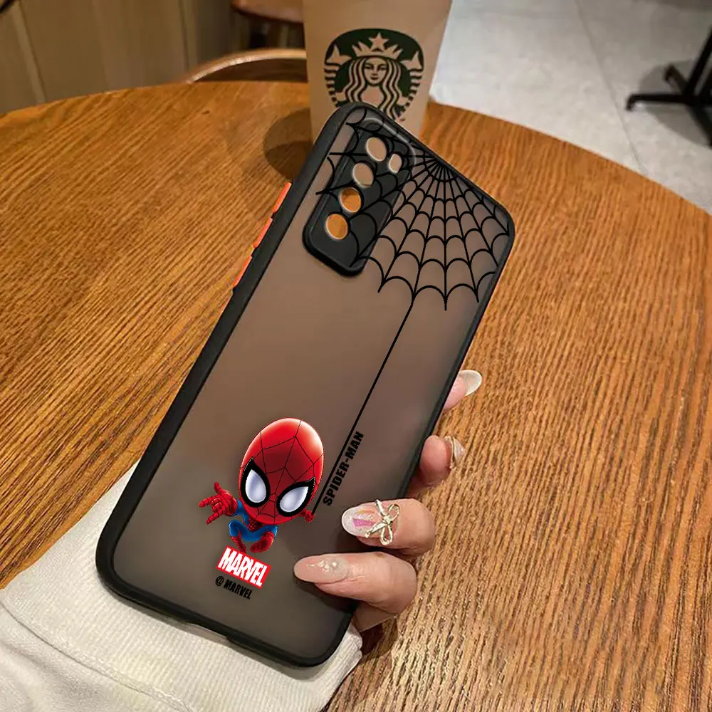 thumbnail image 1 of Funda mate para Huawei NOVA Y70 10 9 8SE 8 7SE 7I 7 6 5I 5 4 3I 4G 5G Funda Coque Shell dibujos animados Marvel Spider-Man Spider Web, 1 of 5