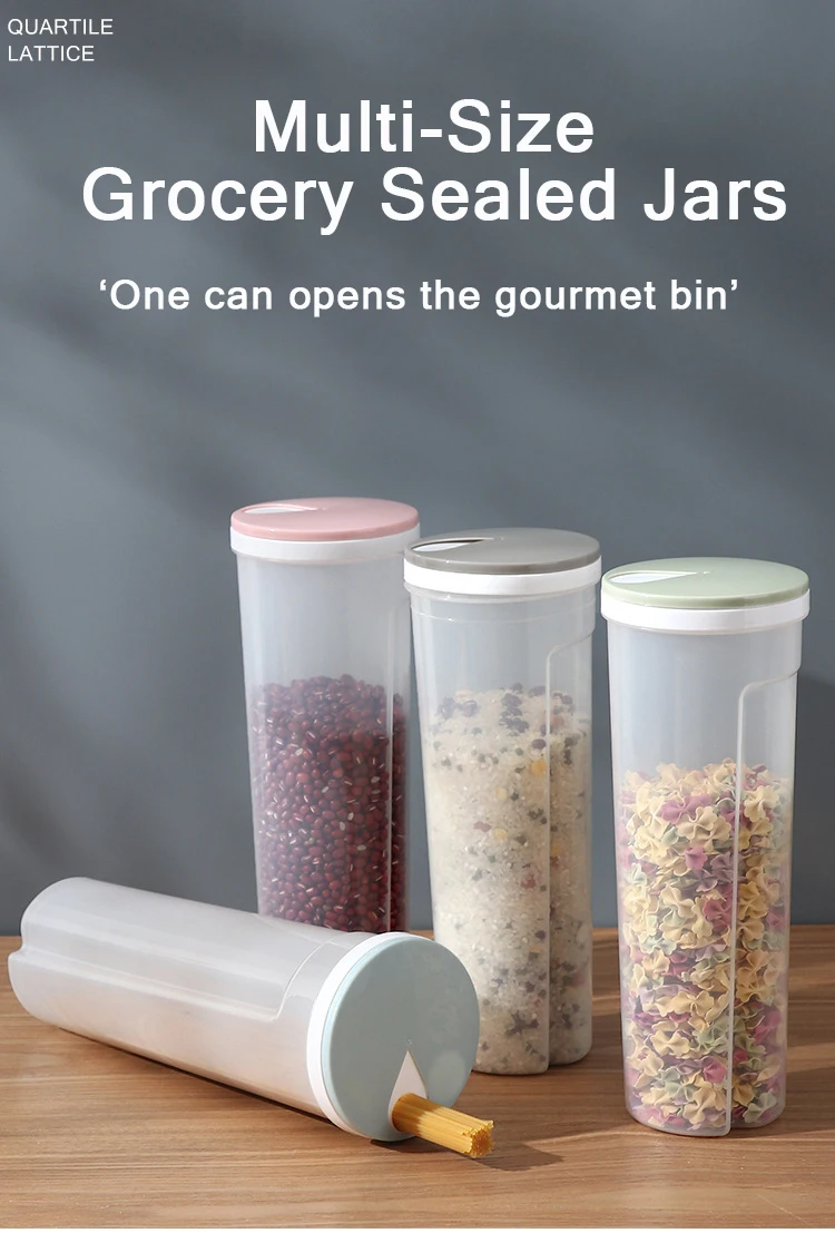 Description Picture 2 of itemNoodles Spaghetti Container Plastic Noodle Pasta Storage Jar with Locking Lid Clear Dry Food Keeper Canister Cereal Crisper Box