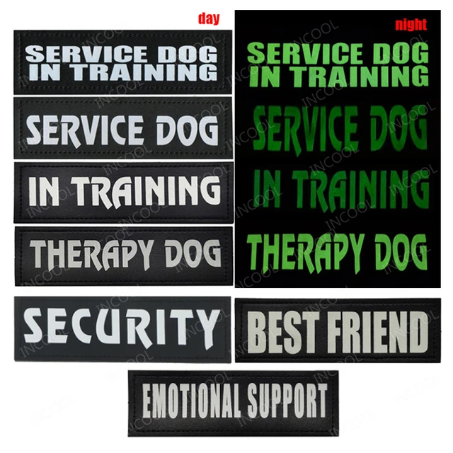 2 Pairs dog vest patches Training Dog Patch Pet Reflective Patch Service Dog