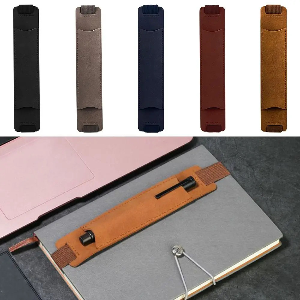 3pcs Hot Sale Office Meeting Portable Elastic Buckle Pencil Case Pen Holder Pen Clip Pen Bag 3pcs vintage pu leather pencil case book notebook elastic rubber band buckle pen clip portable lightweight laptop pen holder