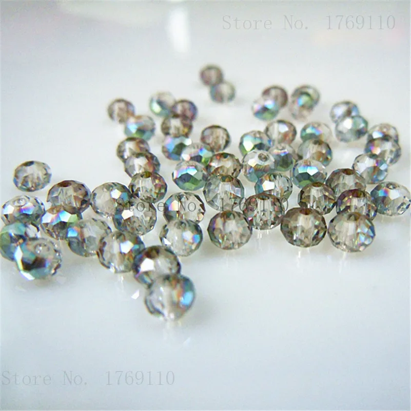 Olive Green Faceted Crystal Glass Rondelle Beads for Jewelry Making - 125pcs, 3x4mm
