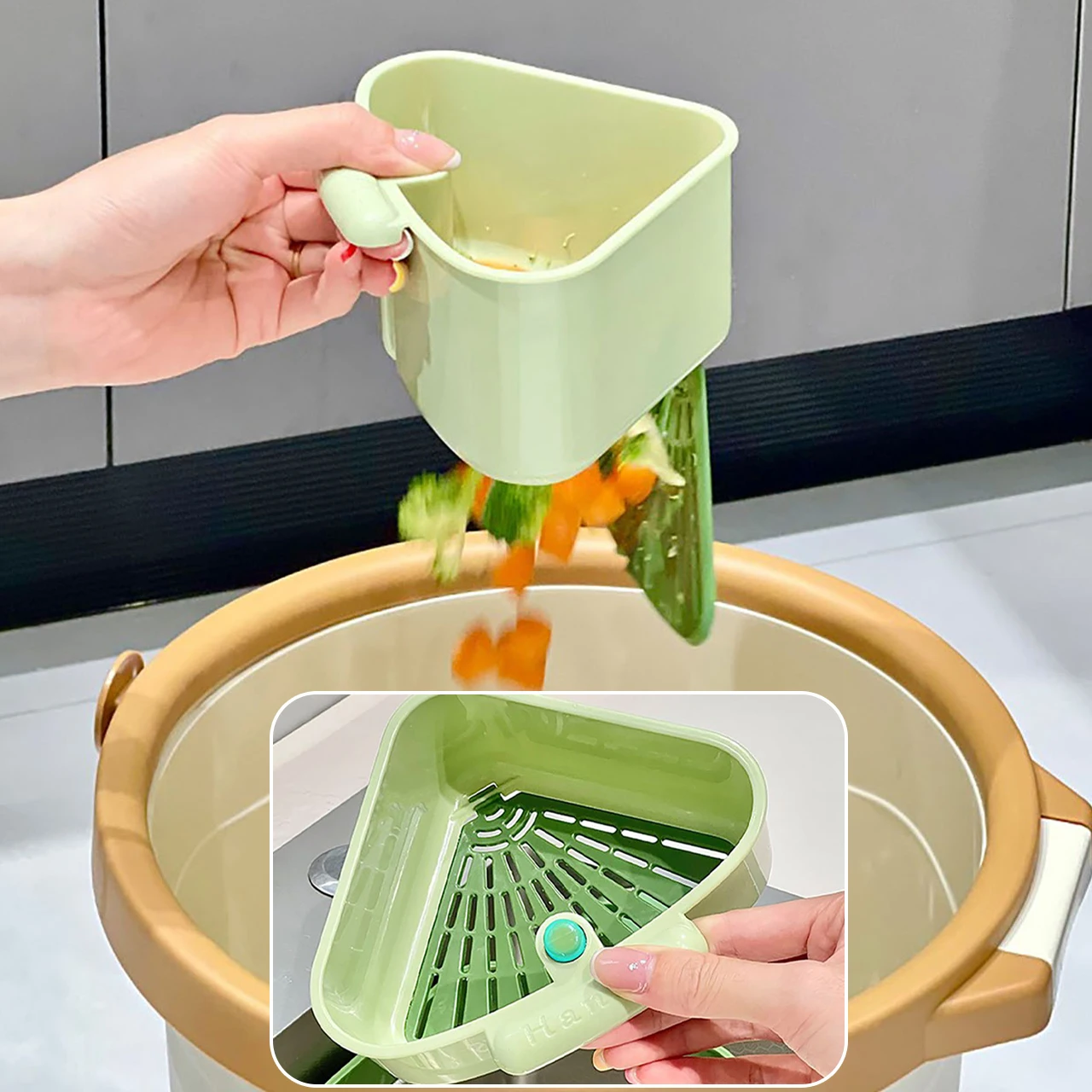Suction Cup Sink Strainer Basket Triangular Vegetables Fruit Washing Filter Rack Sink Strainer Filtration of Leftovers