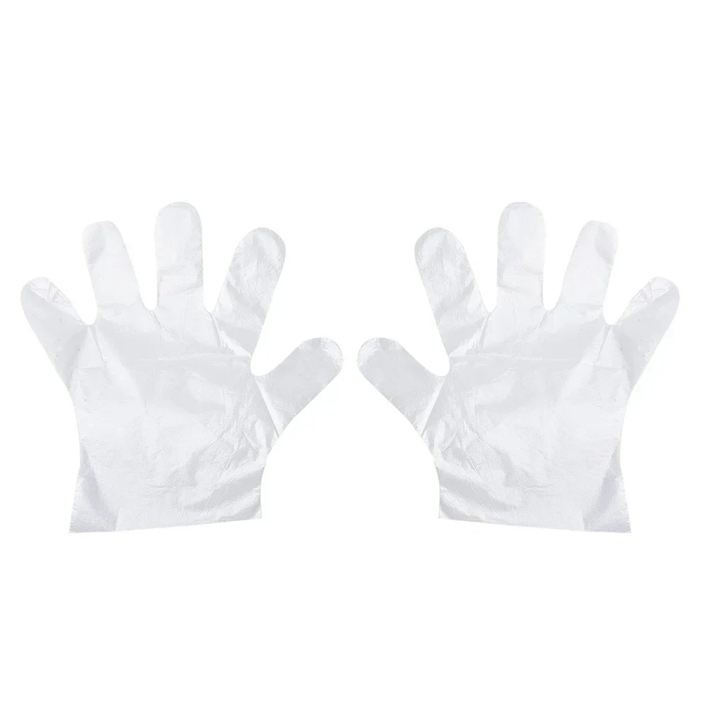 Disposable Gloves Disposable Plastic Gloves 100pcs Transparent Disposable Gloves Multifuctional Plastic Gloves Eco-friendly Cleaning DIY Cooking Kitchen Accessories