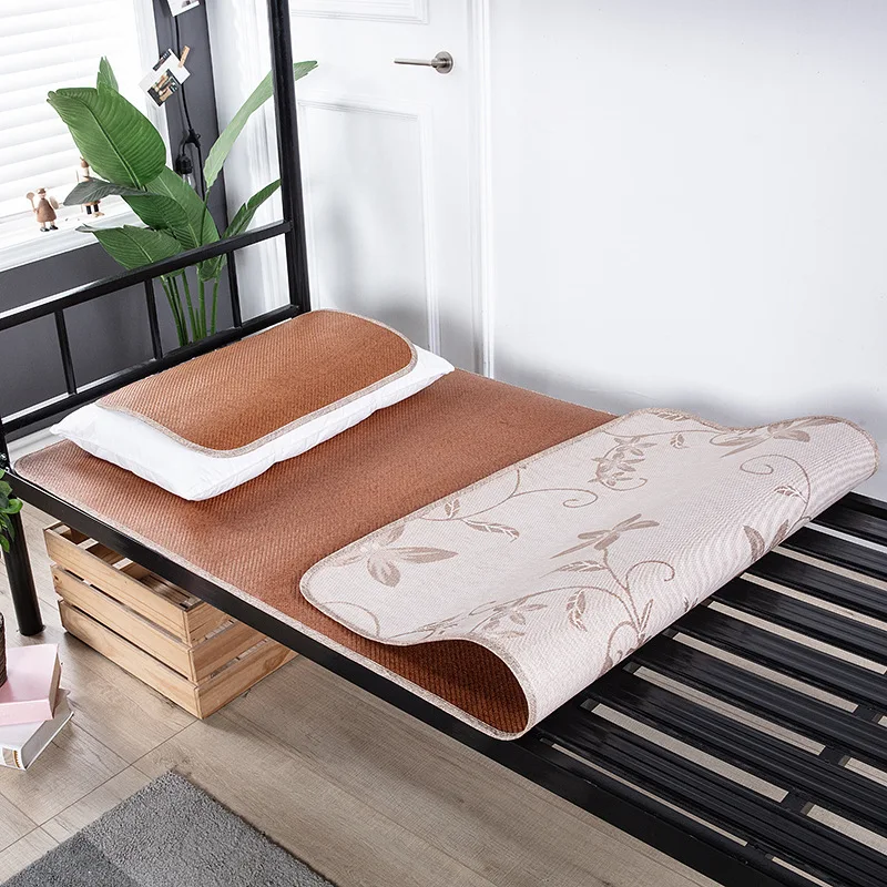 Breathable Rattan Bed Mat Summer Cool Sleeping Mats Non-slip Mattress Covers Protection Pad Foldable Woven Sheet Queen King Size