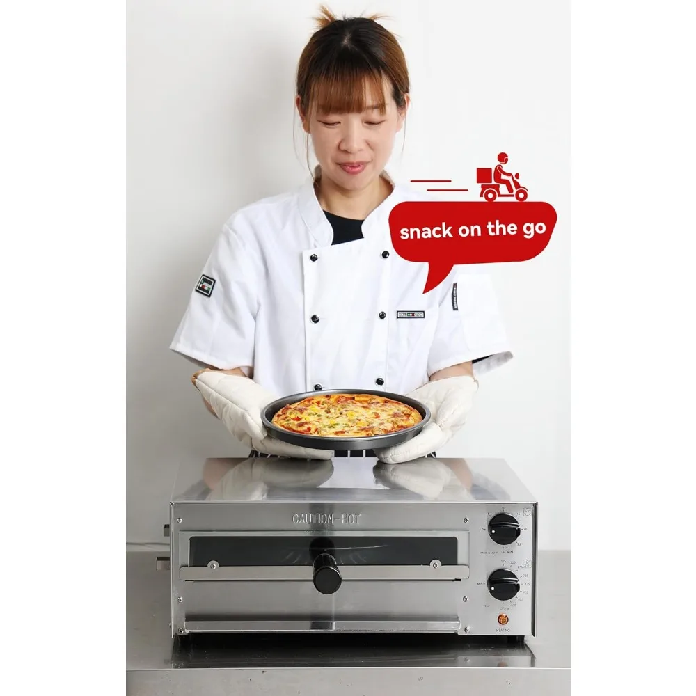 Countertop Electric Frozen Pizza Oven For Indoors with 30-minitue Timer Glass Door and Interior Light Commercial Pizza Maker