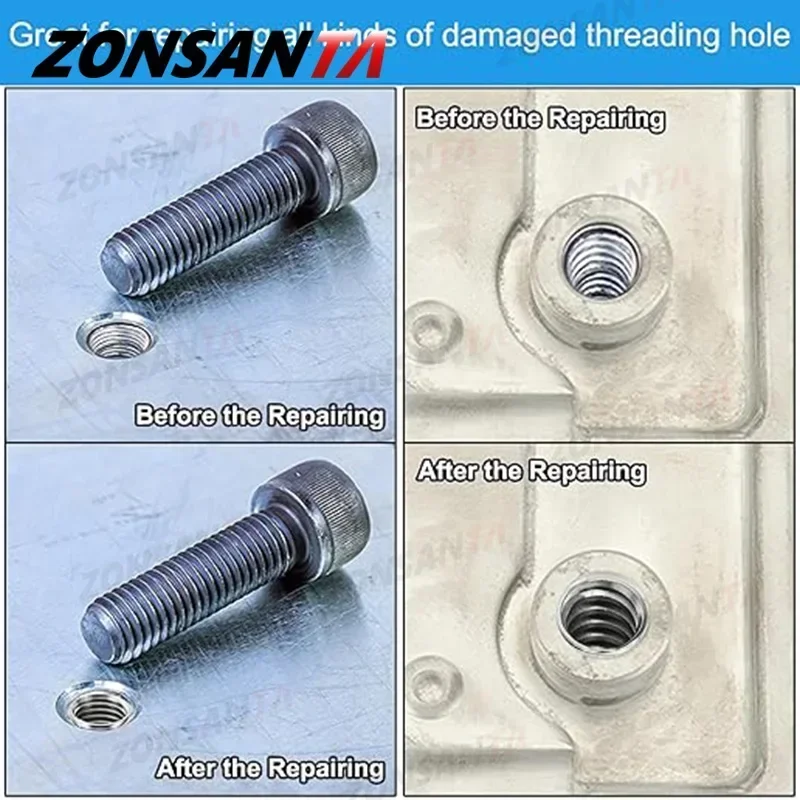 M2 M2.5 M3 M4 M4.5 M5 M6 M8 M9 M10-M20 Stainless Steel/Galvanized Thread Repair Insert Slotted Self-tapping Screw Sleeve Nuts