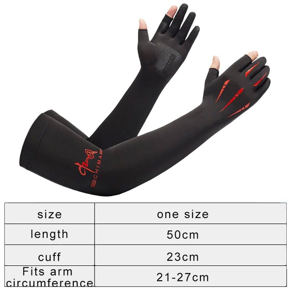 LOOGDEE 1Pair Sports Arm Sleeves Men Women Cycling Running Fishing Arm Cover Cuff Sun UV Protection Ice Cool Sleeves Long Gloves 6