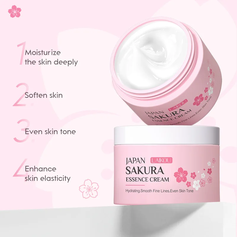 5PCS LAIKOU Japan Sakura Essence Face Cream Cherry Blossom Facial Cream Moisturizing ​Refreshing Skin Korean Skin Care 25g escada cherry in japan 30