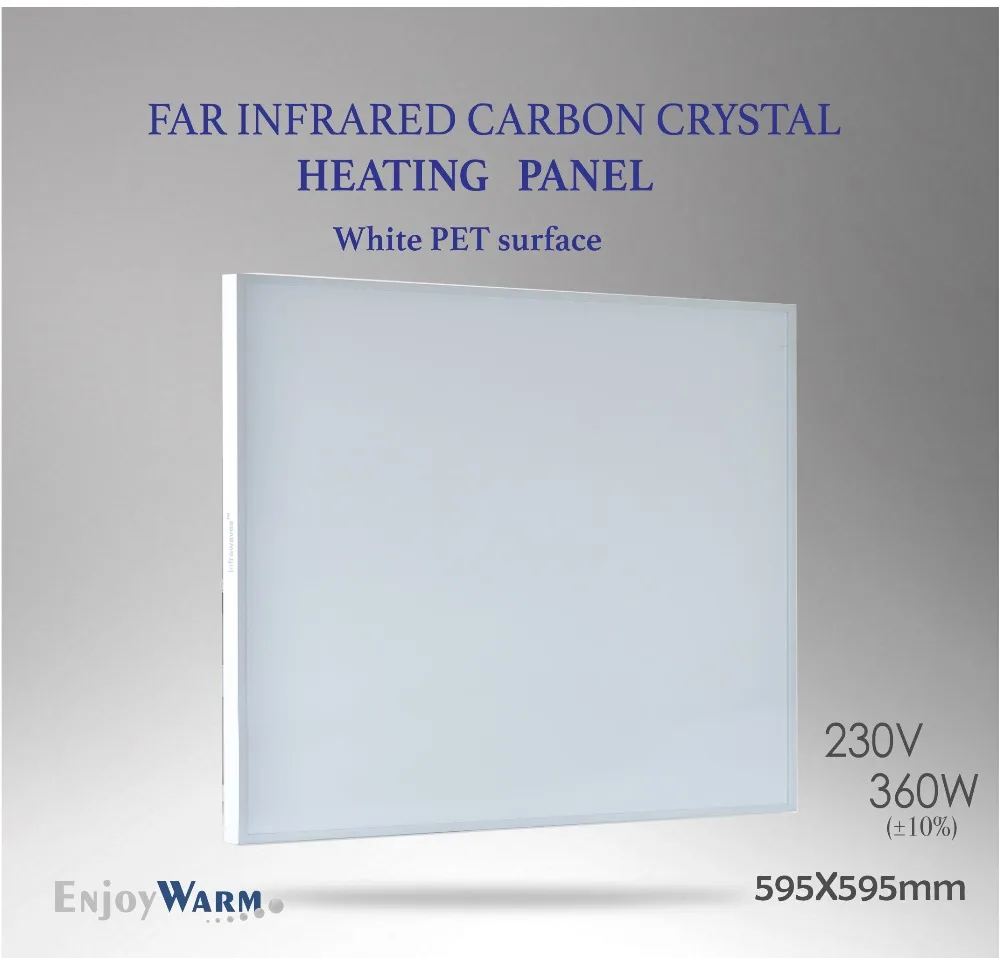 IC360W Watt 595x595mm Infrared Heater Heating Panel White PET Surface  Aluminum Back Carbon Crystal Hand Warmer - AliExpress