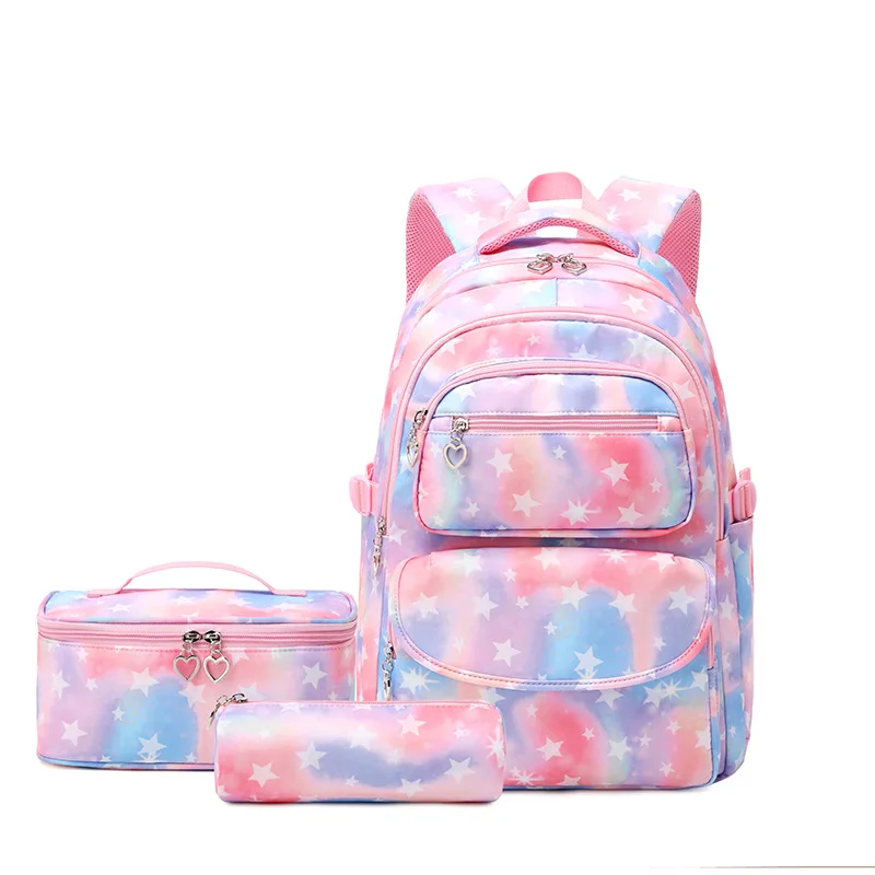 New backpack female primary and secondary school students schoolbag printed anti-splashing cute lunch bag 1