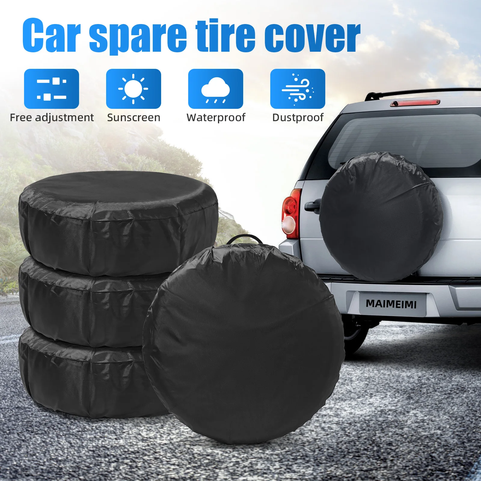 Car Spare Tire Cover 1/2/4PCS Polyester Car Auto Wheel Tire Cover Protector Vehicle Tyre Wheel Covers Accessories Dustproof