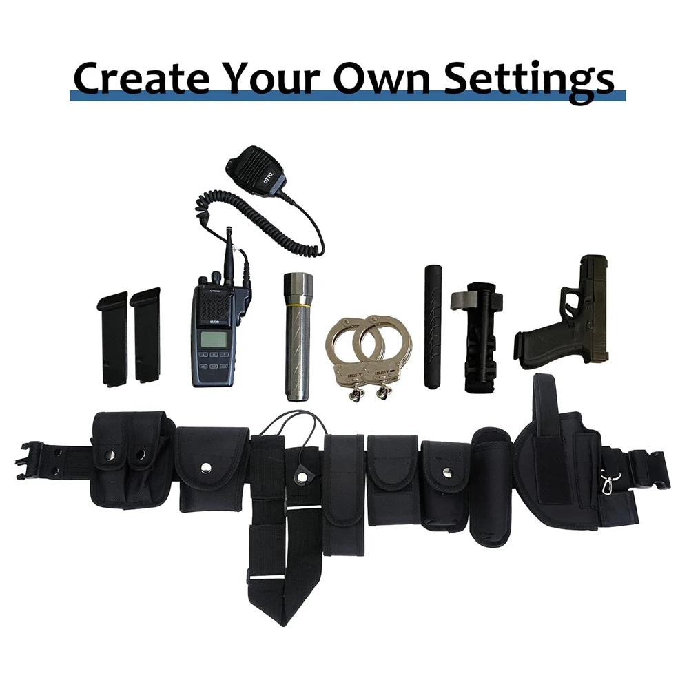 Duty Belts Tactical Modular Equipment Security Utility Belt 10 Components Pouches Bags Holster Gear Security Guard Belt