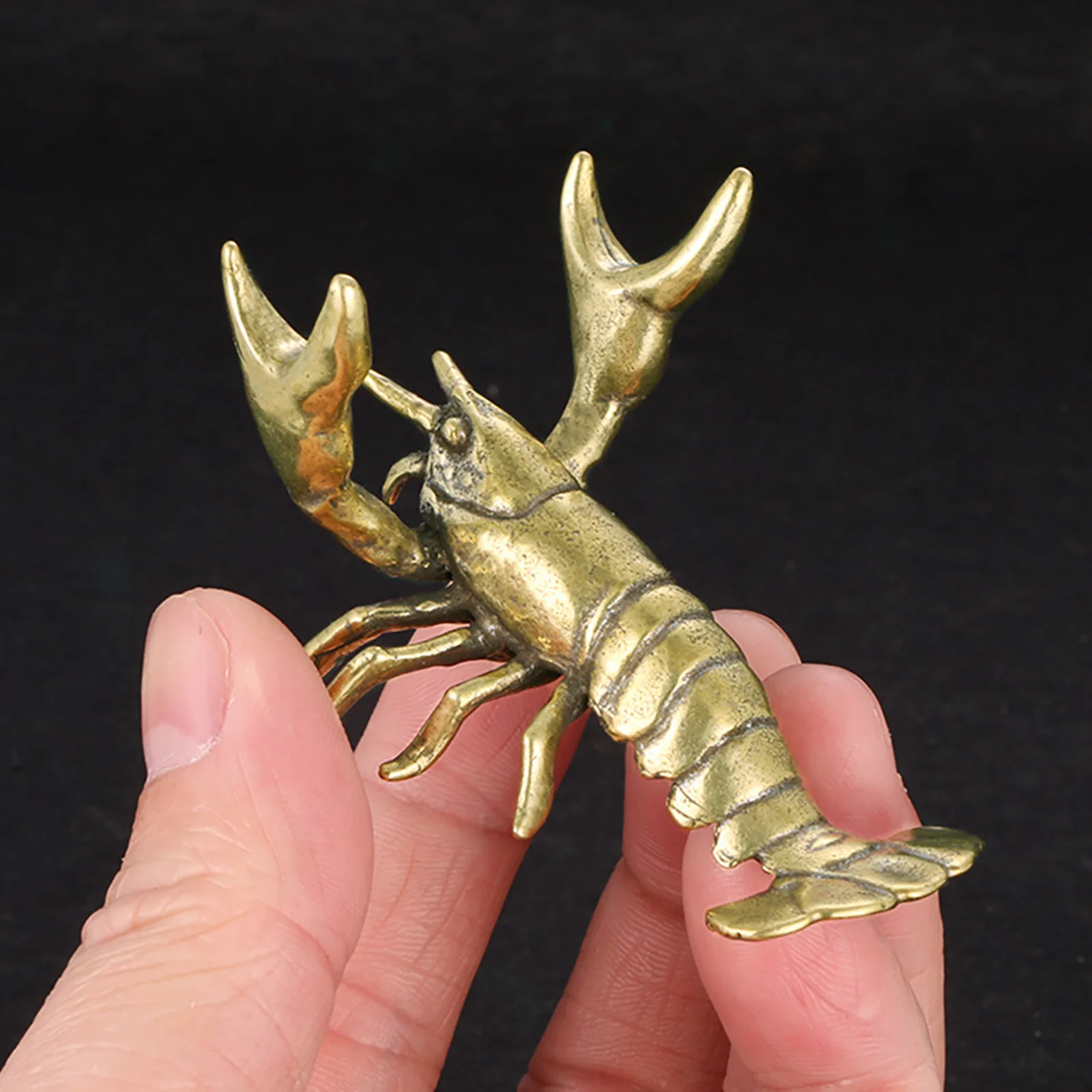 

Solid Brass Crayfish Ornament Artificial Animal Lobster Miniature Figurines Vintage Ornament Lifelike Crayfish Shrimp Toy Gift