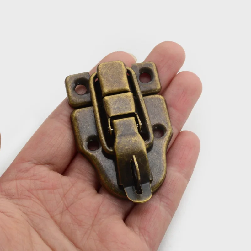 Vintage Lock Antique Bronze Hasp with Screws Jewelry Chest Box Gift Box Suitcase Case Buckles Hasp Latch Catch Clasp