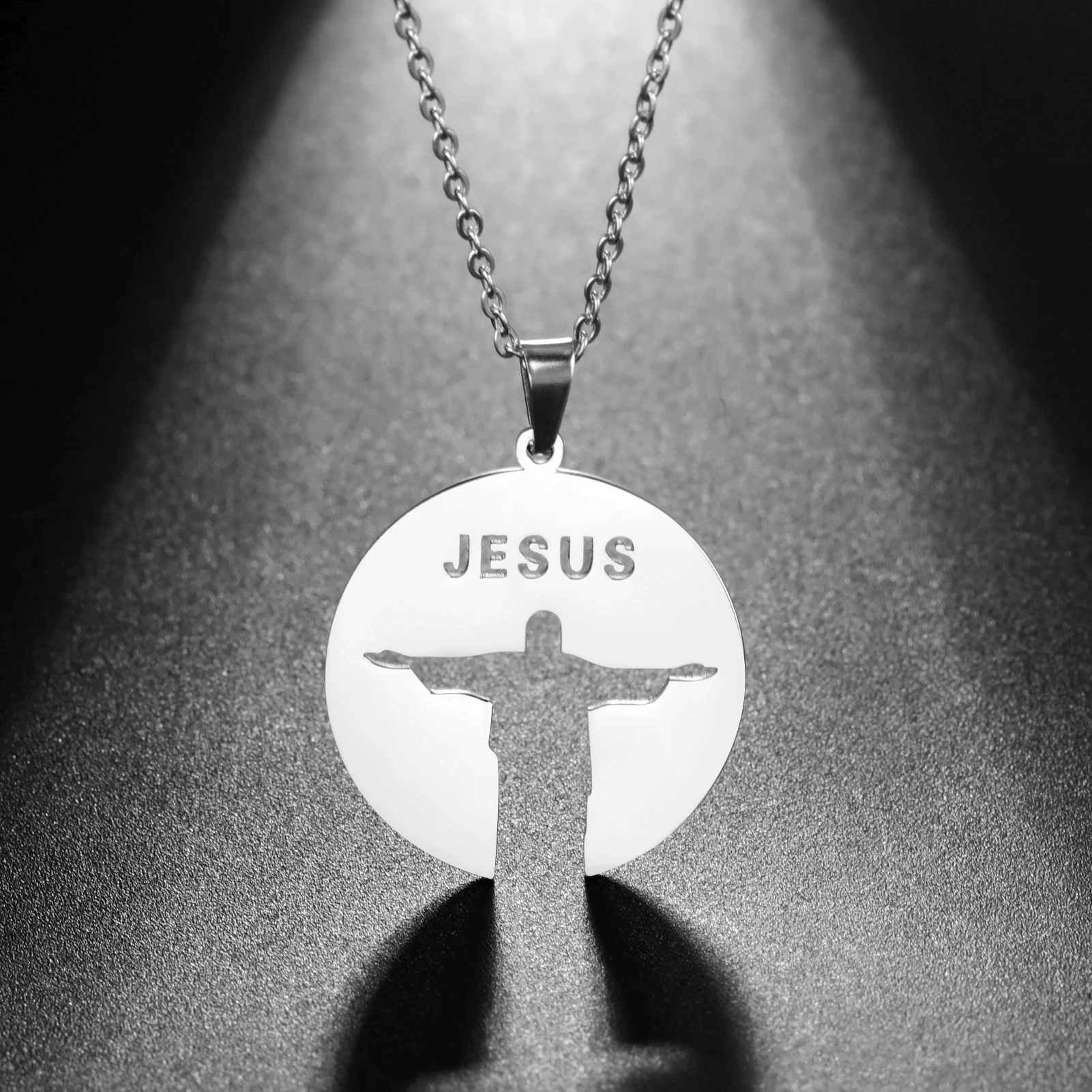 Dawapara Jesus Kruzifix Kreuz Halskette Religiöse Bibel Gebet Christus Der Erlöser Statue Anhänger Edelstahl Religiöses Geschenk – Detail 13