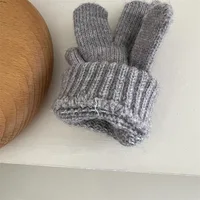 Mitaines ours de dessin animé pour bébé de 0 à 7 ans, gants chauds d'hiver pour enfants filles, gants de poupée solides tricotés pour enfants en bas âge, mitaine de dentition épaisse 5