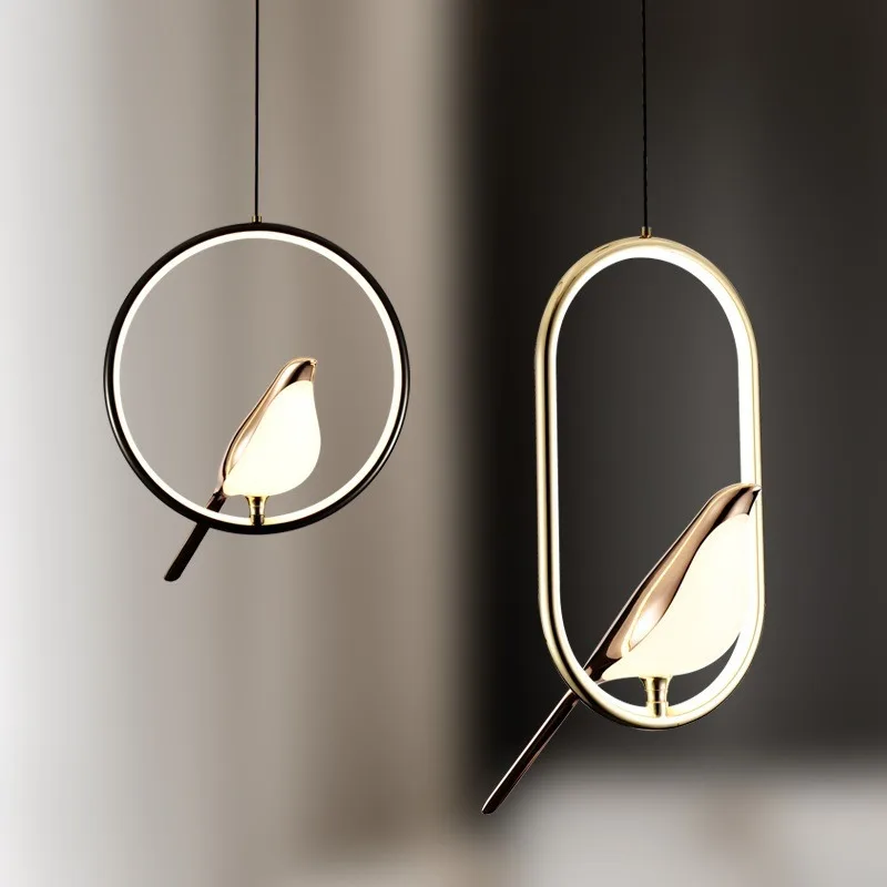 

ZK50 Nordic Creative Magpie Pendant Lights Light Luxury Postmodern Personality Hanging Lamp Study Bedroom Bedside Led Chandelier