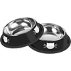 Cat Food Bowl Non Slip Stainless Steel Unbreakable Breakage Removable Rubber High Temperature Resistant Easy Clean Pet Supplies 6
