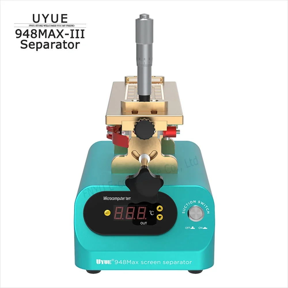

Separator UYUE 948MAX III Curved Screen Surface LED Spin Tiltable Heat Separation for Smartphone Frame Demolition Remove Glue