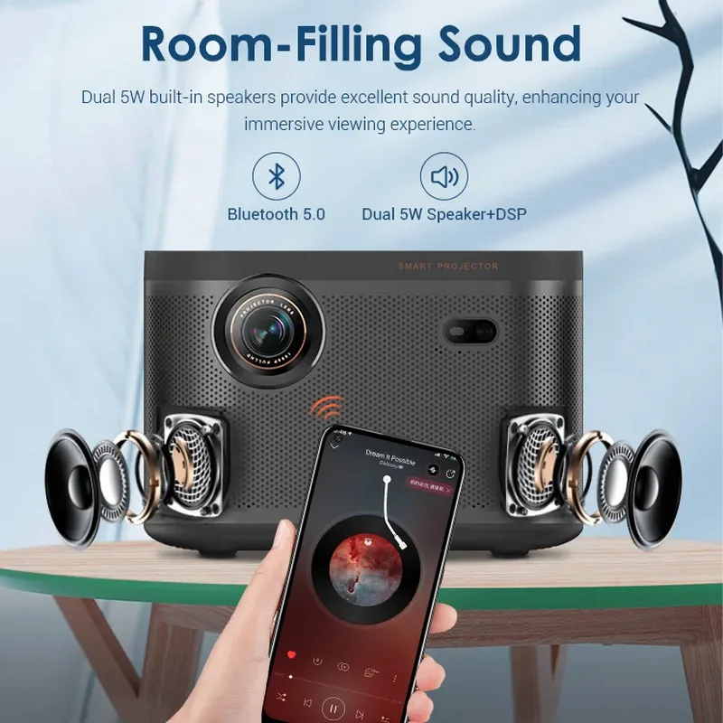 Vivicine New D055 Android 11 Native 1920x1080p Full HD Home Projector,1000lumens Daytime 5G Wifi Bluetooth 5.0 Video Game Beamer