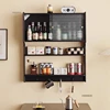Creative Solid Wood Kitchen Cabinets Wall Mounted Storage Sideboard Nordic Kitchen Furniture Bedroom Glass Closet Kitchen Island 3