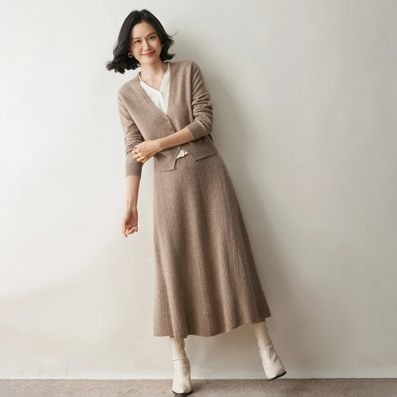 Cashmere skirt winter styling