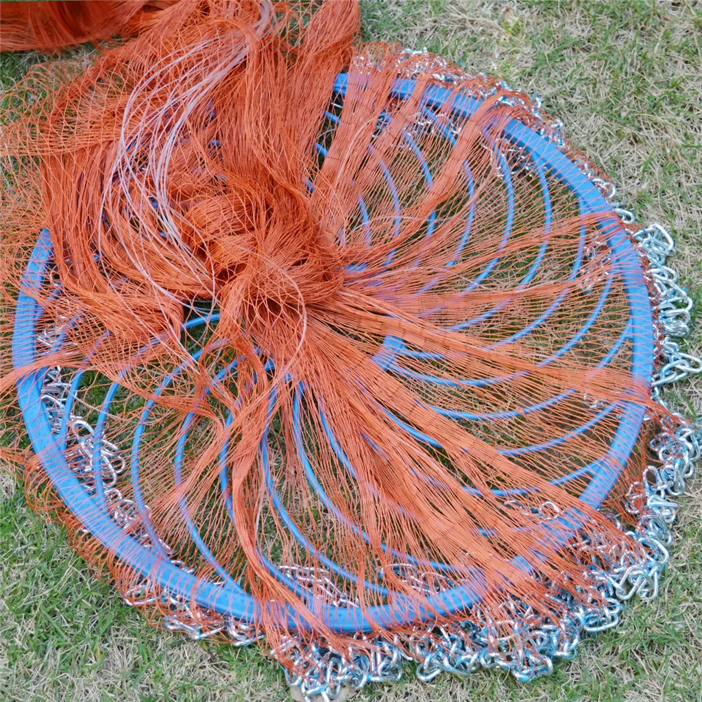 Korean Steel Chain Sinkers Hand Cast Net PE Line Small Mesh Throw Net
