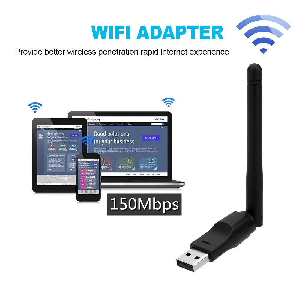 Wifi network card 2.4GHz USB 2.0 adapter 150Mbps with antenna chipset Ralink RTL8188FTV for laptop PC