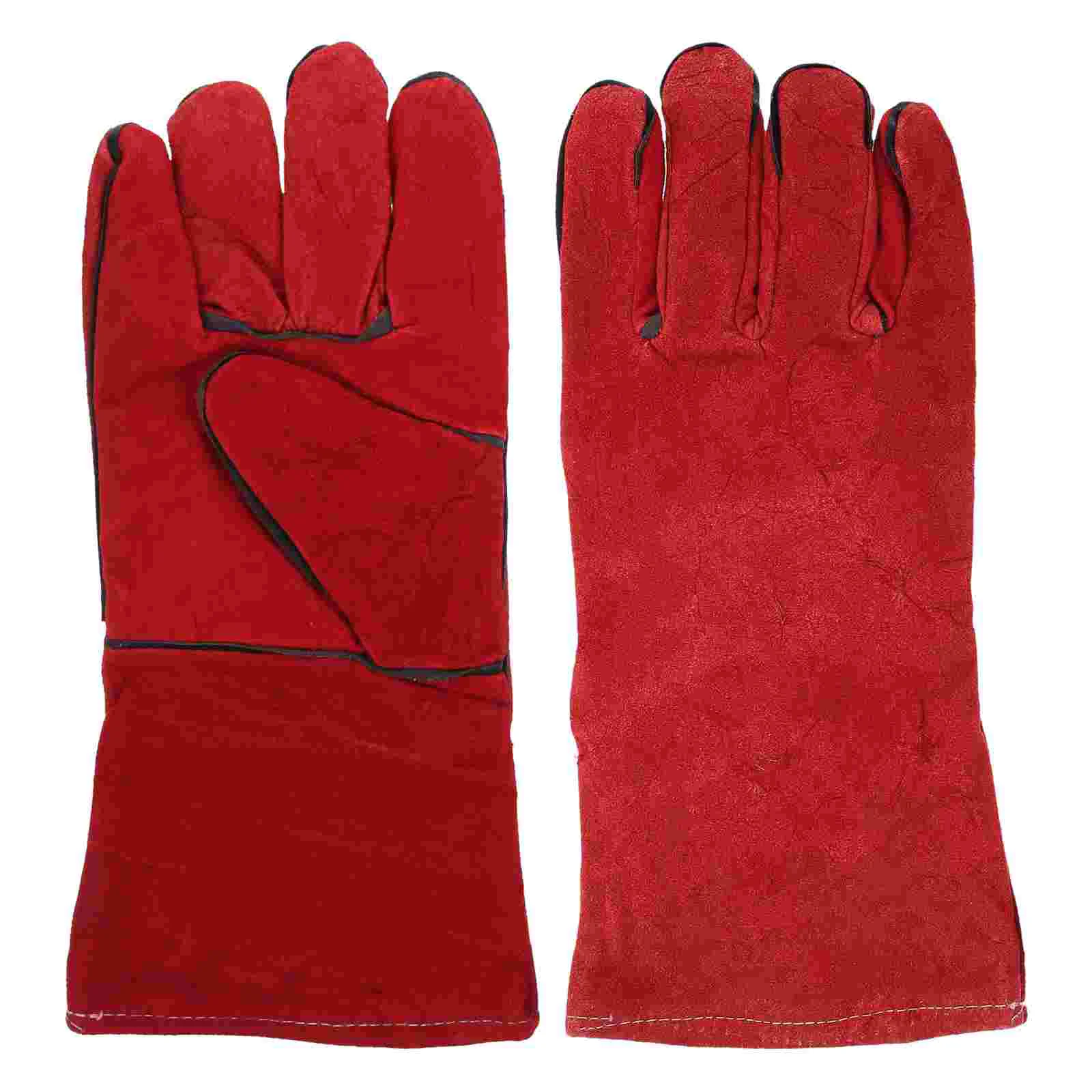 

1 Pair of Anti-bite Gloves Parrot Feeding Gloves Pets for Bite-proof Gloves (Red)