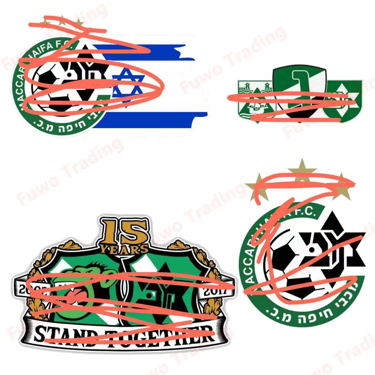 

Best-selling High-quality Waterproof Sticker Mhfc Haifa Green Israel Car Motorcycle Stickers Waterproof and Sunscreen Car Decor