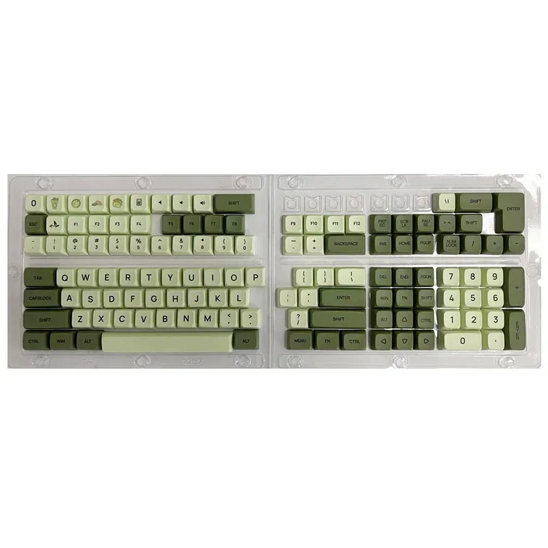 XDA Matcha 125 키 세트 치즈 그린 핫 승화 PBT 소재 키 캡 소형 풀 세트 박스형 컴퓨터 사무용품