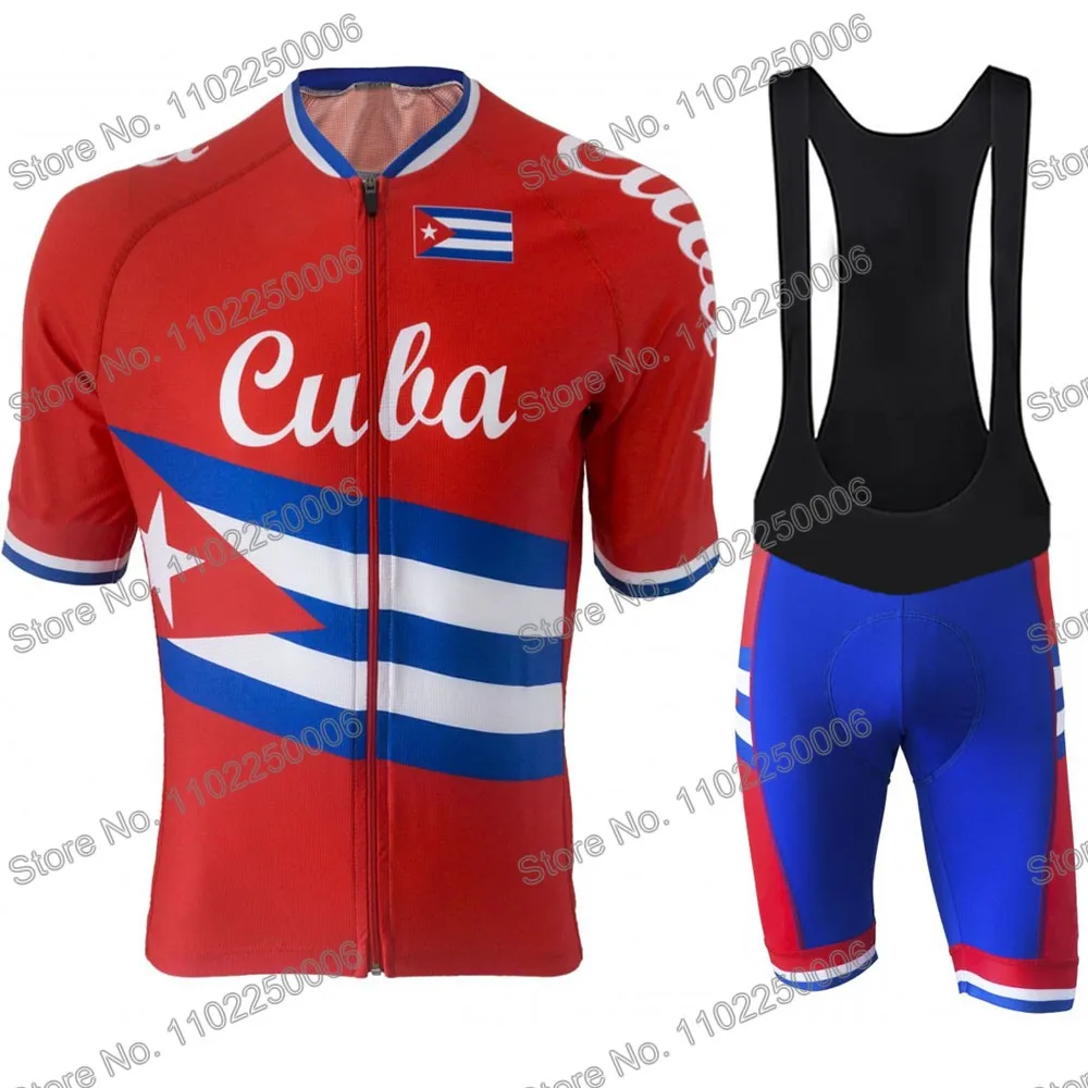 Cuba Cycling Clothing Summer Cycling Jersey Set Men Road Bike Shirts Suit Short Sleeve Bicycle Bib Shorts MTB Maillot Ropa