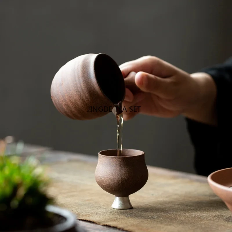 150ml Japanese style rough pottery simple luxury creative ceramic handmade tea sea justice cup