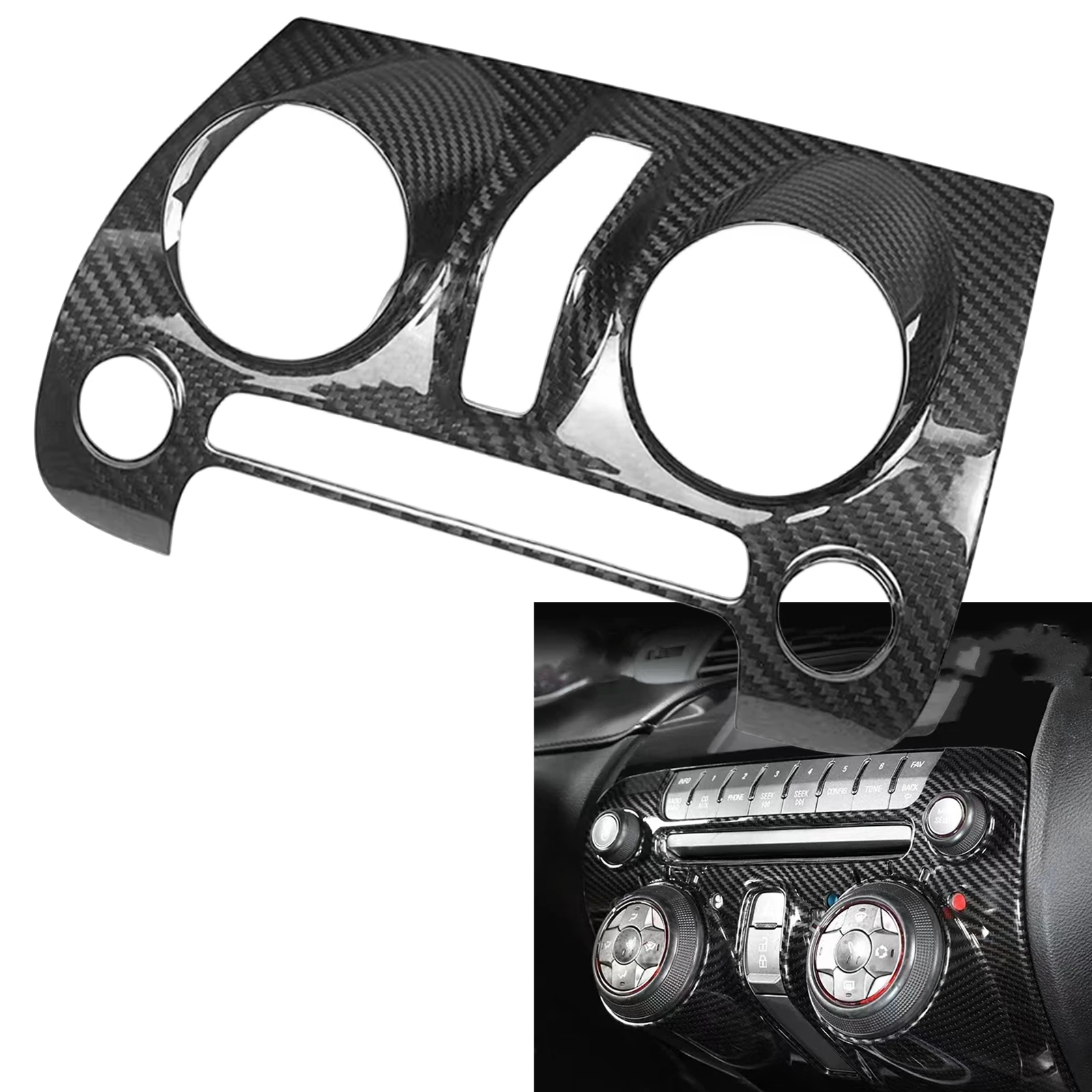 

For Chevy Camaro 2010 2011 2012 2013 2014 2015 Interior Real Carbon Fiber Center Console Dashboard Dash Panel Cover Trim Frame