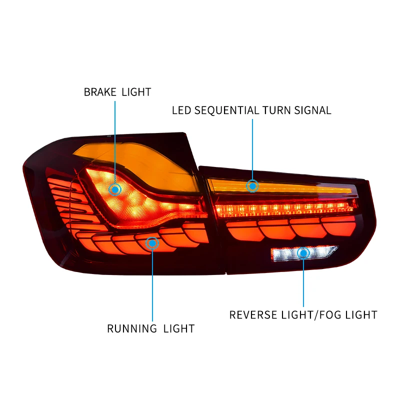 

Taillight Assembly For BMW 3 Series 2013-2018 F30 F80 M3 LED Taillamps M4 GTS Design 320 325i LED Sequential Turn Signal