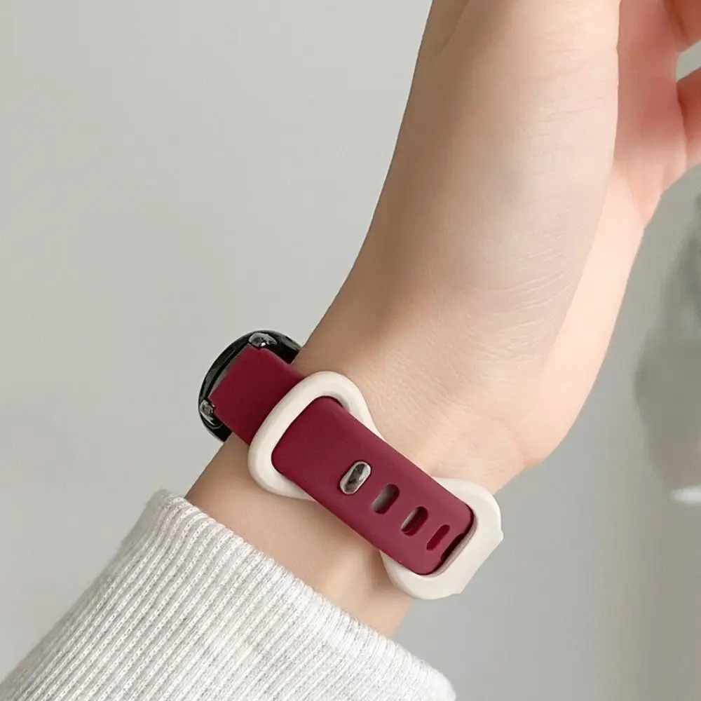 Sleek Two-Tone Button Style Watch Case with Breathable TPU Strap - Summer Edition