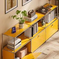 Modern Storage Cabinet Stainless Metal Organizer TV Stand Cabinet for Living Room and Home Office Furniture 5