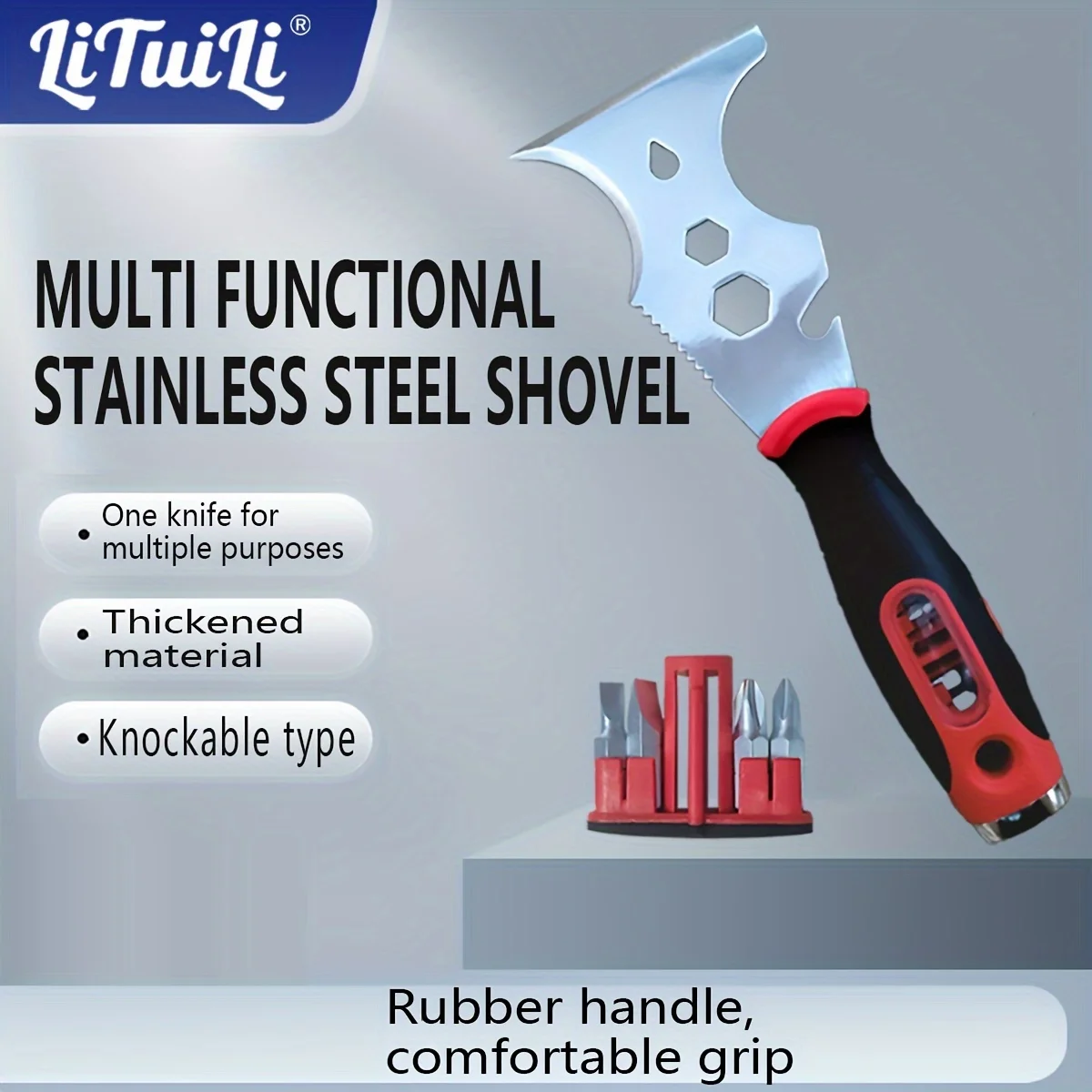 LiTuiLi 16-in-1 Ultimate Multifunction Scraper Tool for Plaster Putty Metal