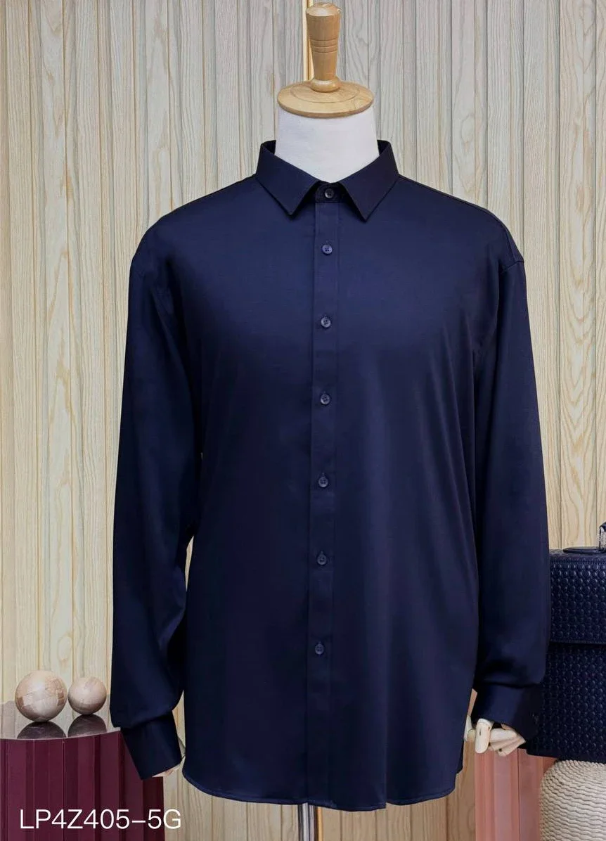 

BILLIONAIRE BLSK CPRT Shirt Cotton men 2024 new Business casual elastic Straight high-quality Long sleeve shirt big Size 48-58