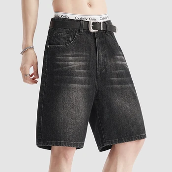 Men Black Denim Shorts 1