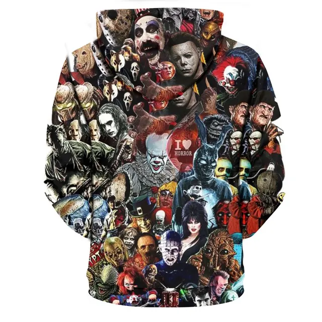 New Arrival Personality Hoodies Horror Movies 3D Printed Pullover Men Women Casual Oversized Hooded Sweatshirts Cool Hoodie 2
