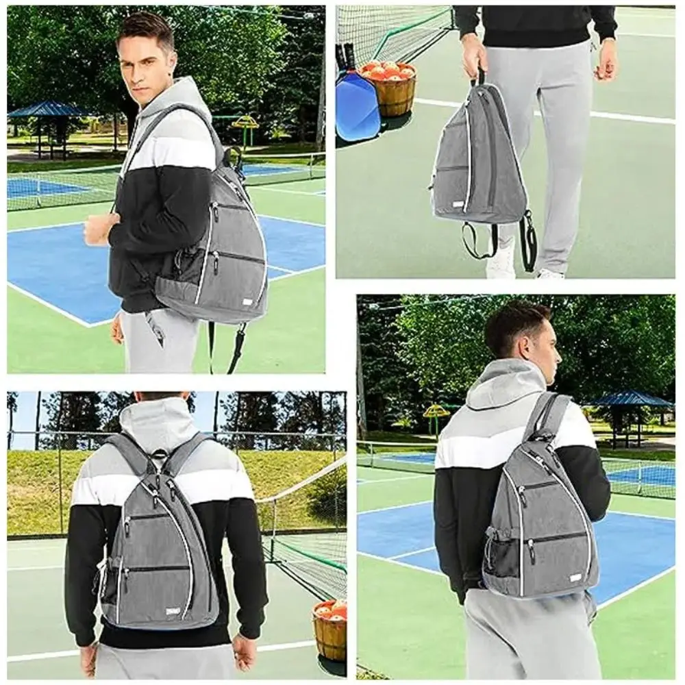Pickleball Rackets Backpack for Men Women Sports Reversible Pickleball Paddle Bag Tennis Racquetball Badminton Travel Sling Bag