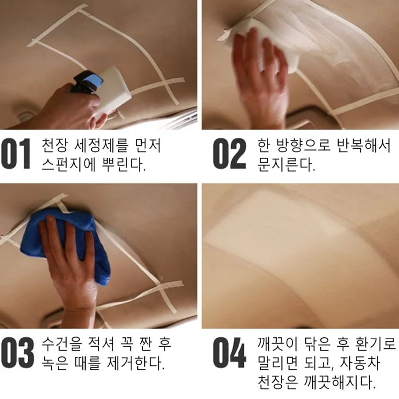 Car Interior Cleaner Car Interior Ceiling Cleaner Velvet Fabric Roof Fabric Leather Seat Home Cleaning 1/2/4pcs