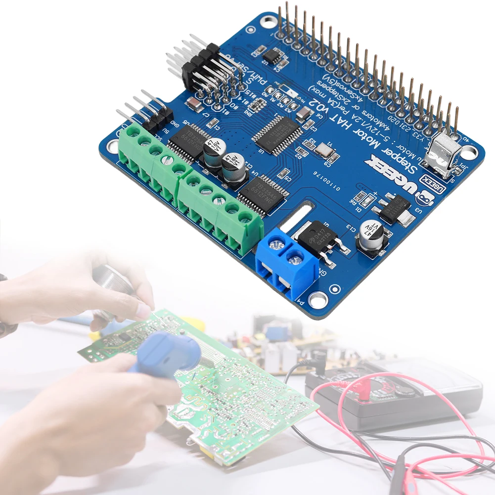 로봇 확장 보드 스텝퍼 모터 드라이버 보드, I2C 서보 모터 드라이버 모듈, 라즈베리 PI 4B 3B 용