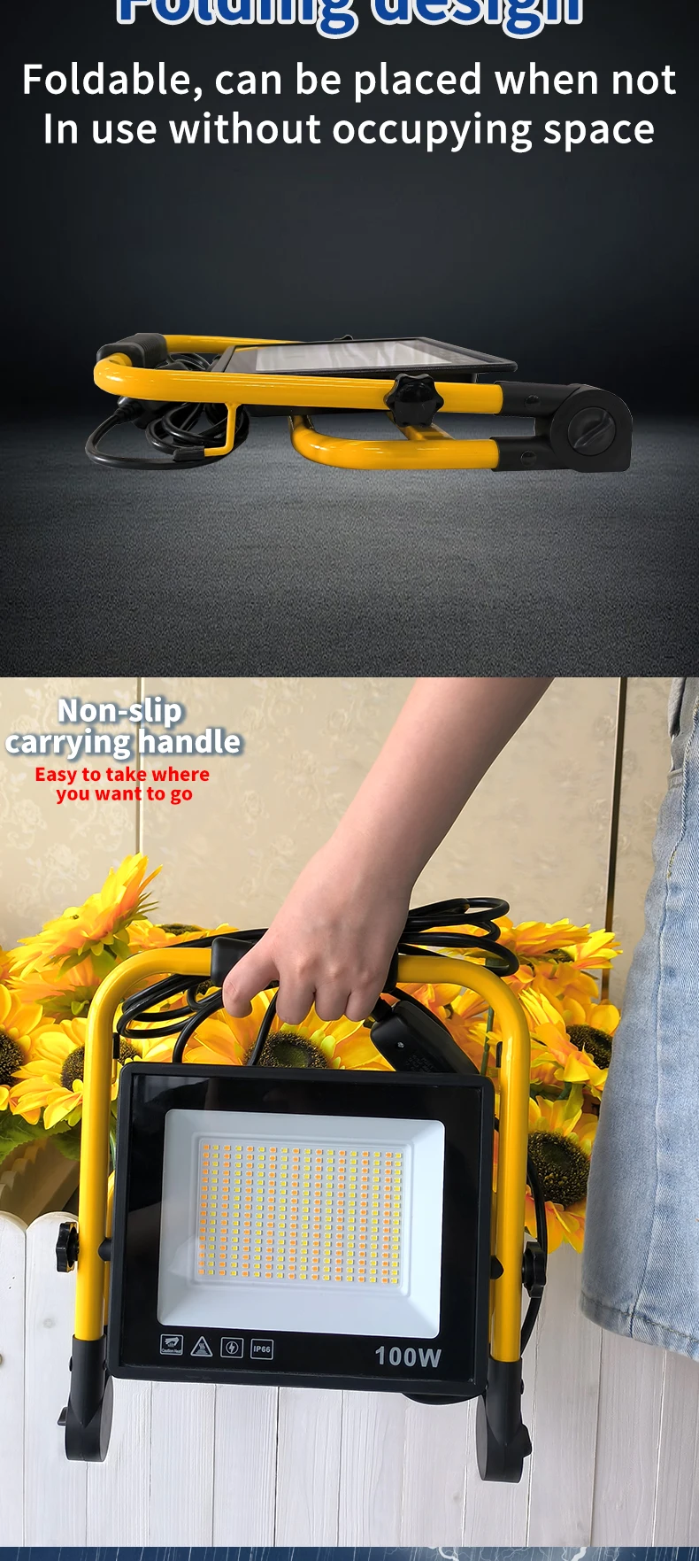3-Color Dimmable Handheld Work Light 100W IP65 Sda7e45037575447aaabd06754f5ce0a2j