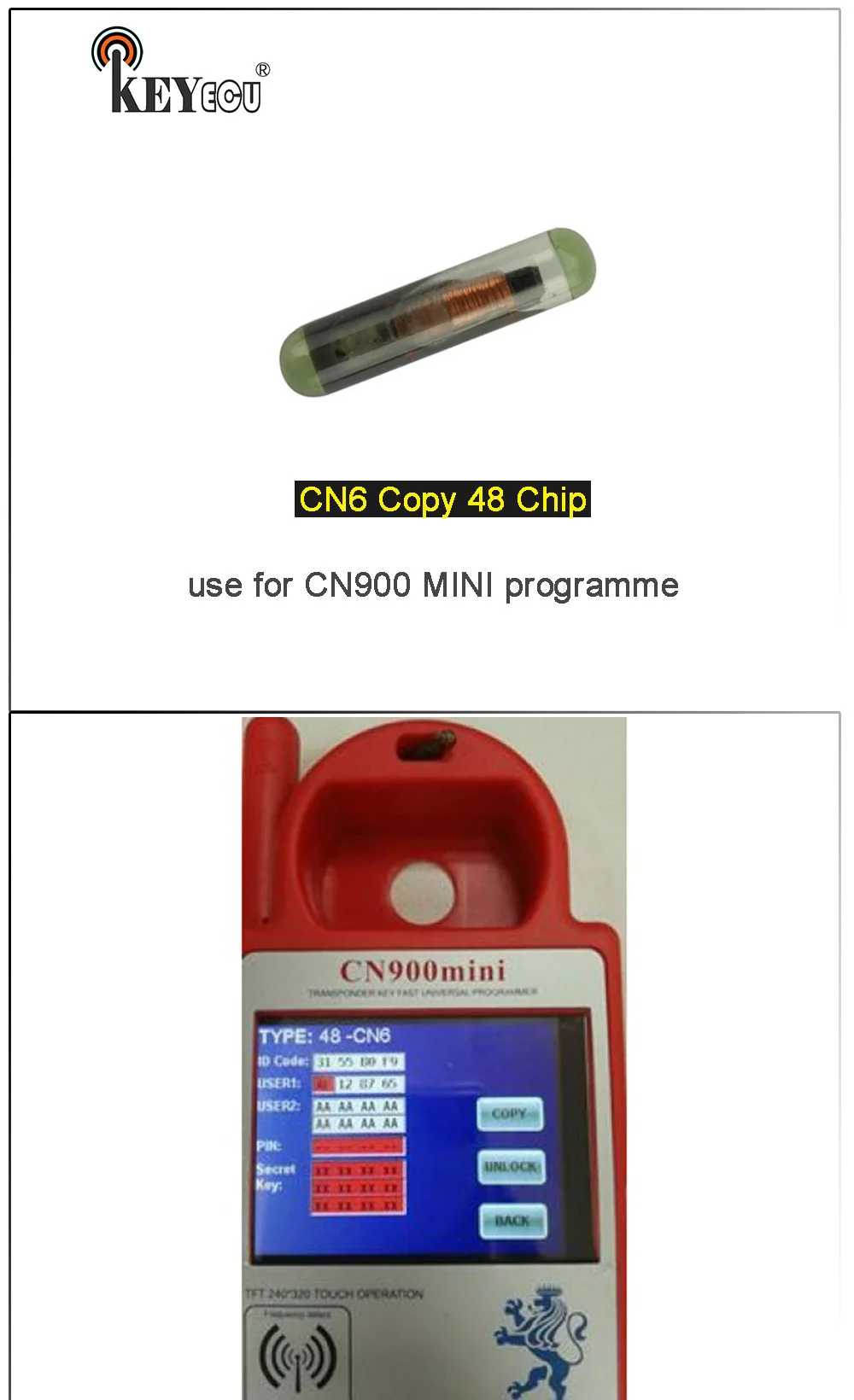 Keyforkess 1x 5x 10x 30x 50x warehouse6 copia 48 Chip Transponder per auto chiave remota uso per warehouse900 MINI programma copia - Sda7e75a48af84c89afda9822f99062bfb