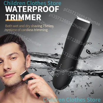 Rasoio per peli del corpo per uomo Trimmer a sfera per inguine pubiche Lama in ceramica sostituibile Groomer Rasoio elettrico Clippe impermeabile 1