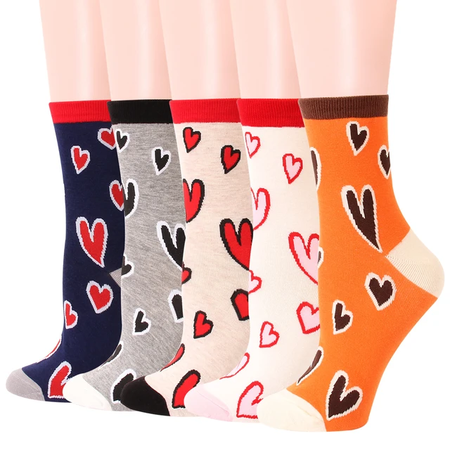 Calcetines cortos de mujer regalos calcetines moda irregular corazón  deporte lindo casual calcetines de algodón calcetines niños 35 - 38, rojo,  Talla única : : Moda