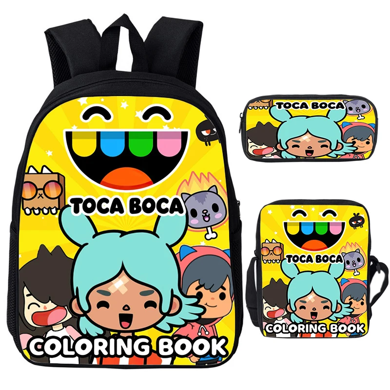 

Toca Life World Backpack Children School Bag 3Pcs/set Mochila Toca Boca Life Schoolbags Students Bookbag Teenage Travel Knapsack